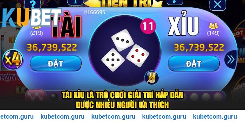 Tài xỉu là trò chơi giải trí hấp dẫn tại Kubet